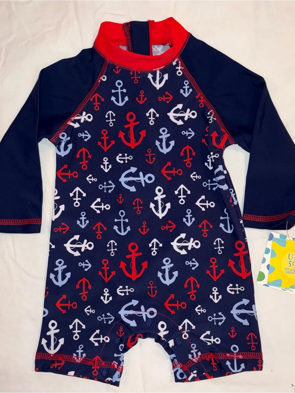 Little Me 1 piece Rashguard Swimsuit sz 12 months UPF 50+ NWT